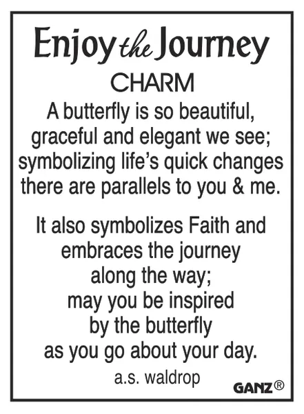 Enjoy the Journey Butterfly Charm Pocket Token - 1 Assorted