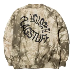 FLAGSTUFF TIE DYE SWEAT-OLIVE