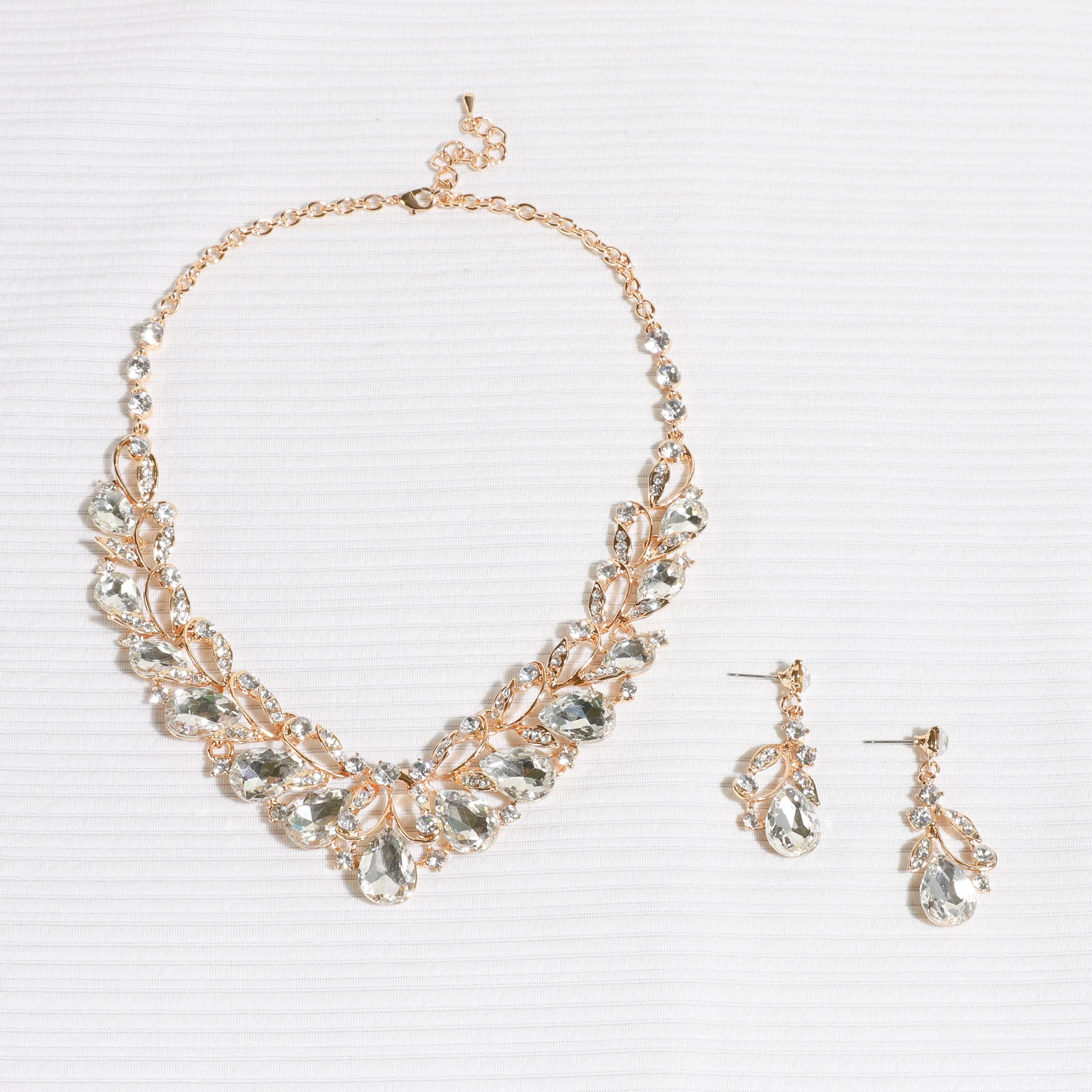 Florence Rhinestone Vine Necklace & Earring Set