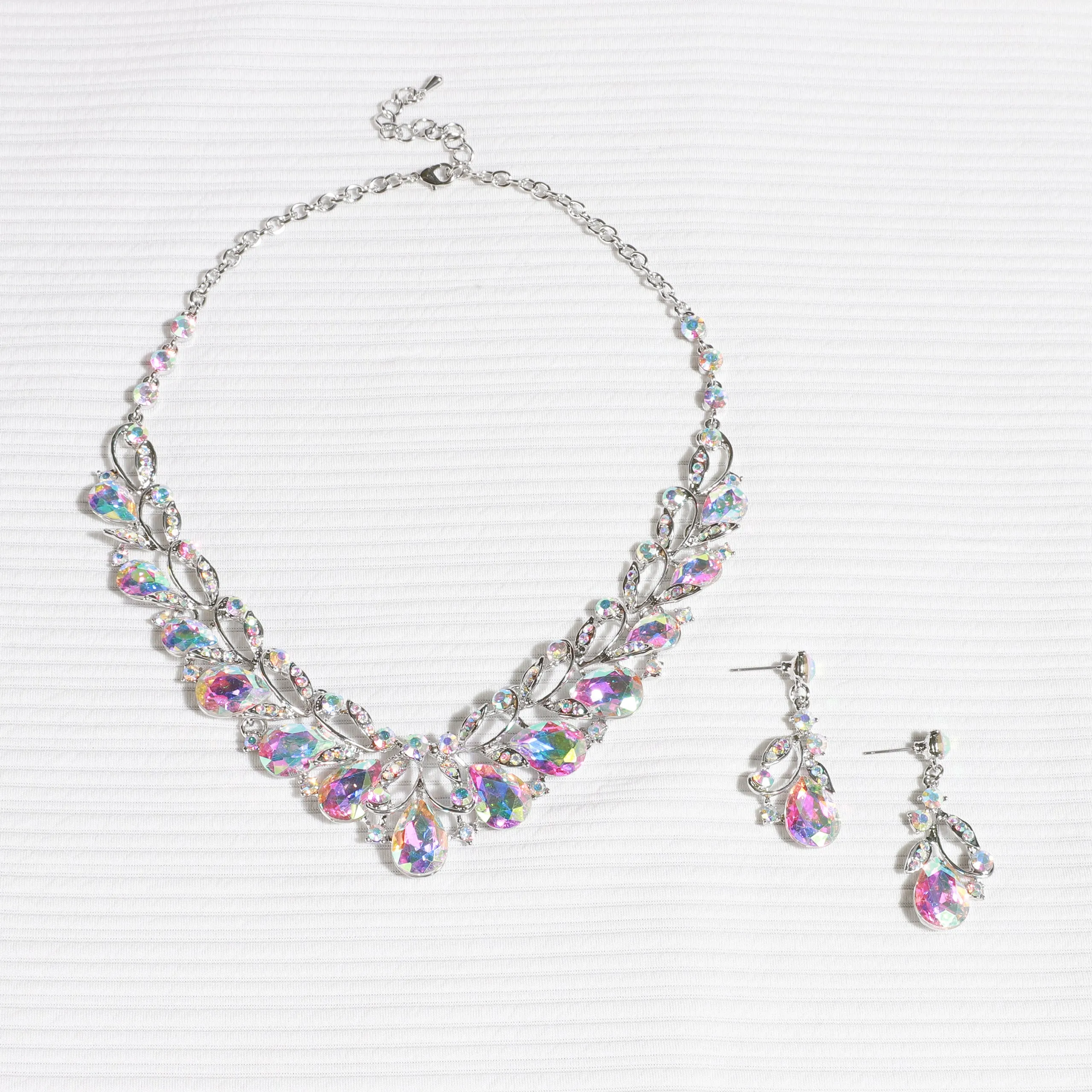 Florence Rhinestone Vine Necklace & Earring Set