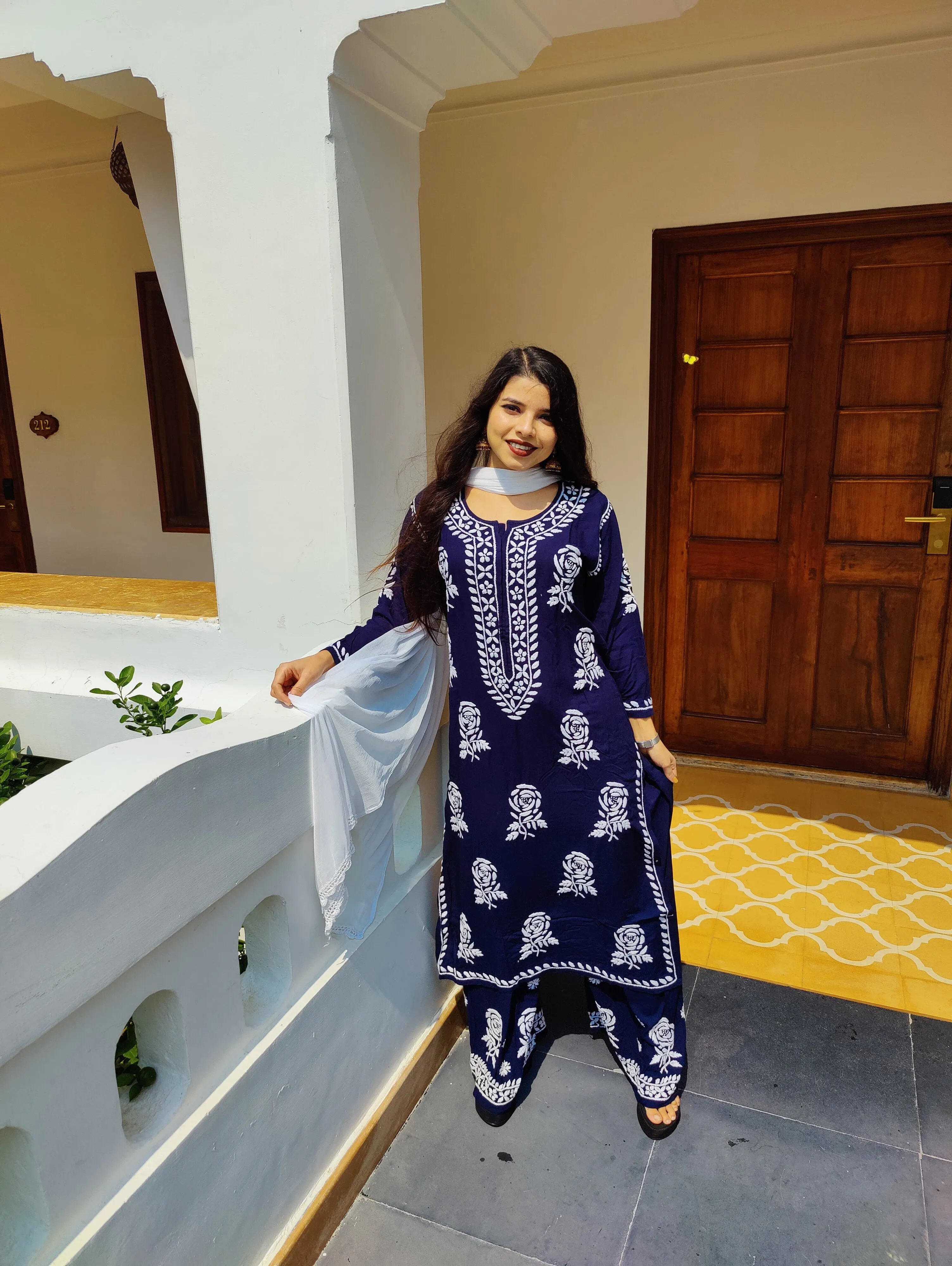 Gauhar Styled Chikankari Kurti Set