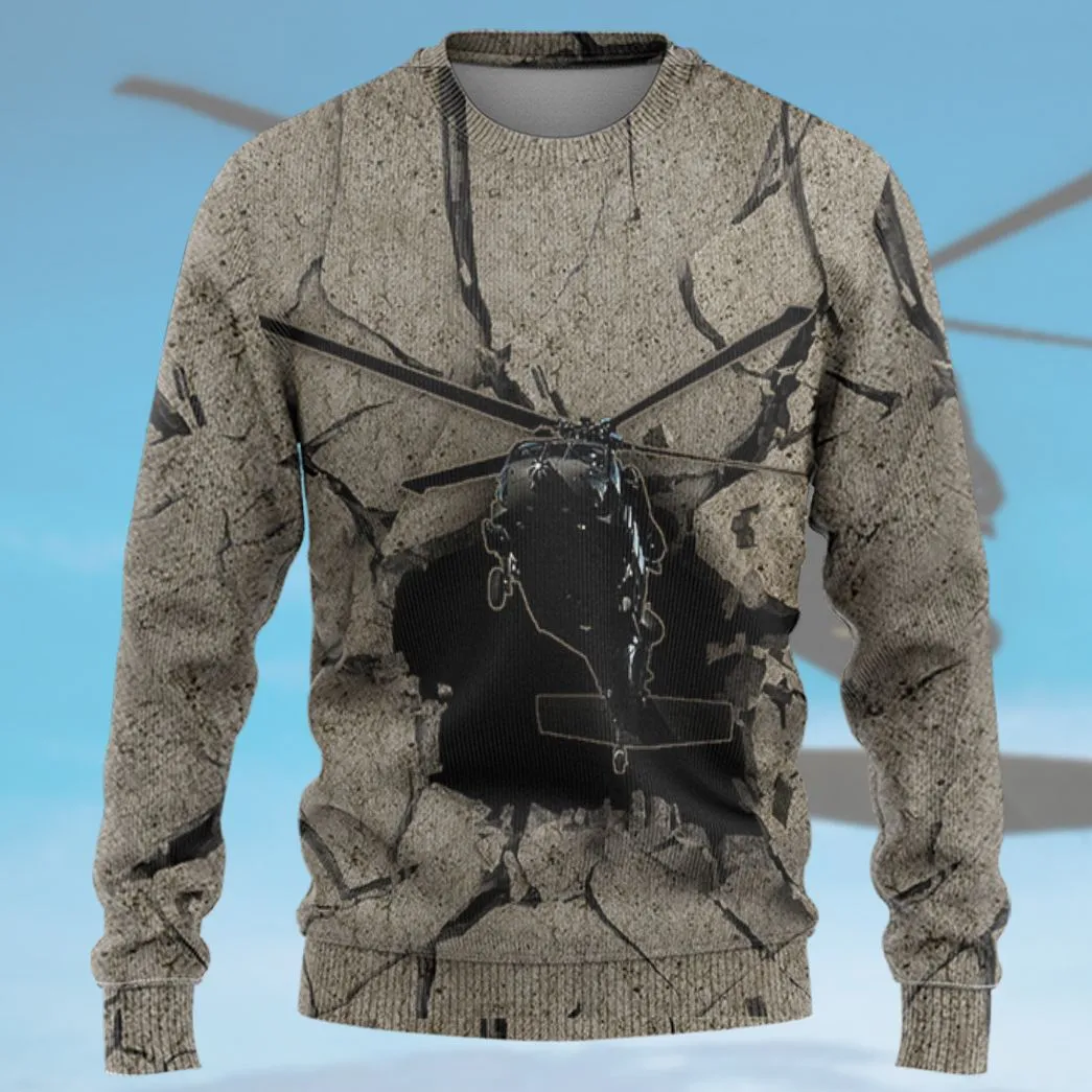 Gearhuman 3D Helicopter Flying Through Tshirt Hoodie Apparel