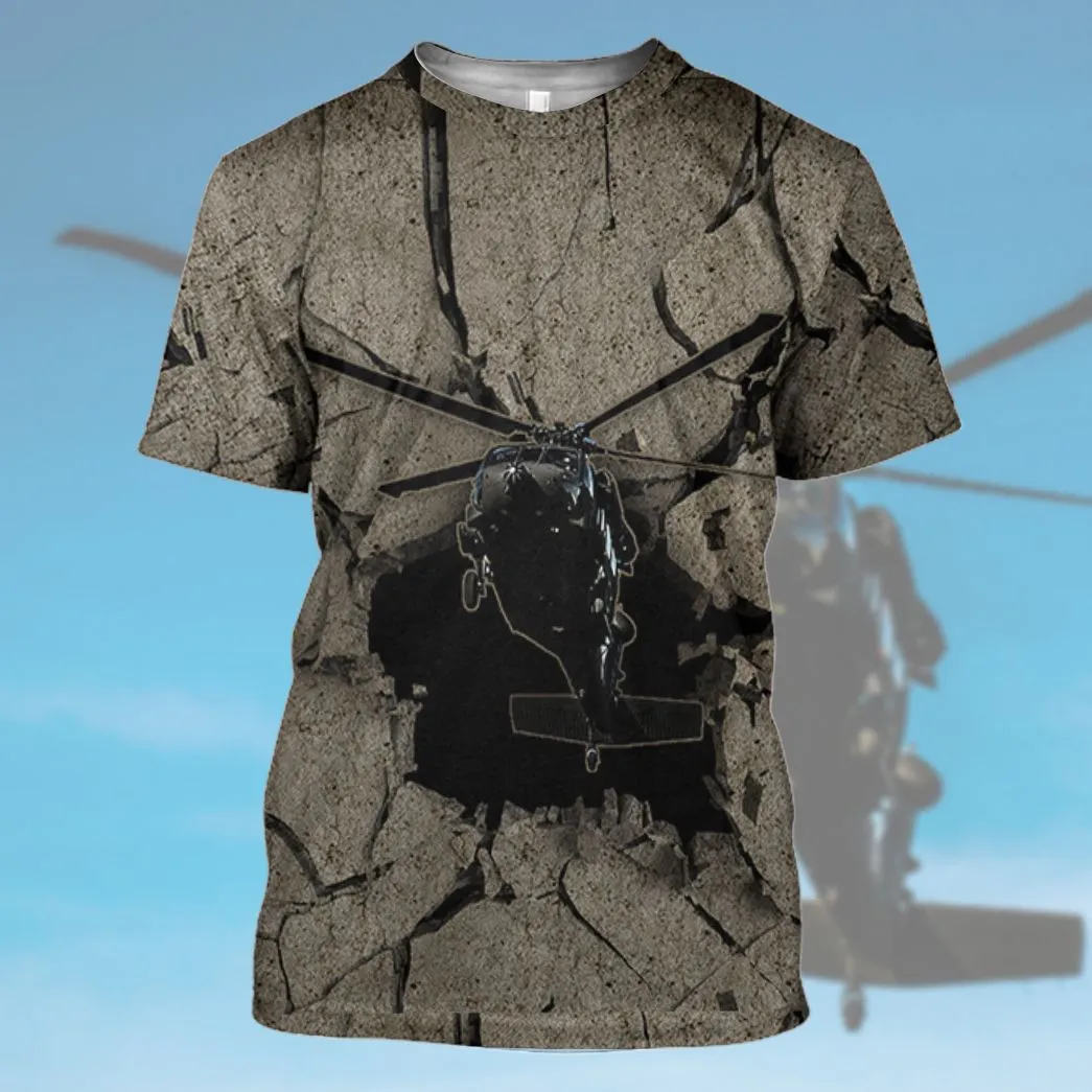 Gearhuman 3D Helicopter Flying Through Tshirt Hoodie Apparel