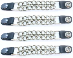 Genuine Leather Handcrafted Vest Extenders Nickel Finish Chains