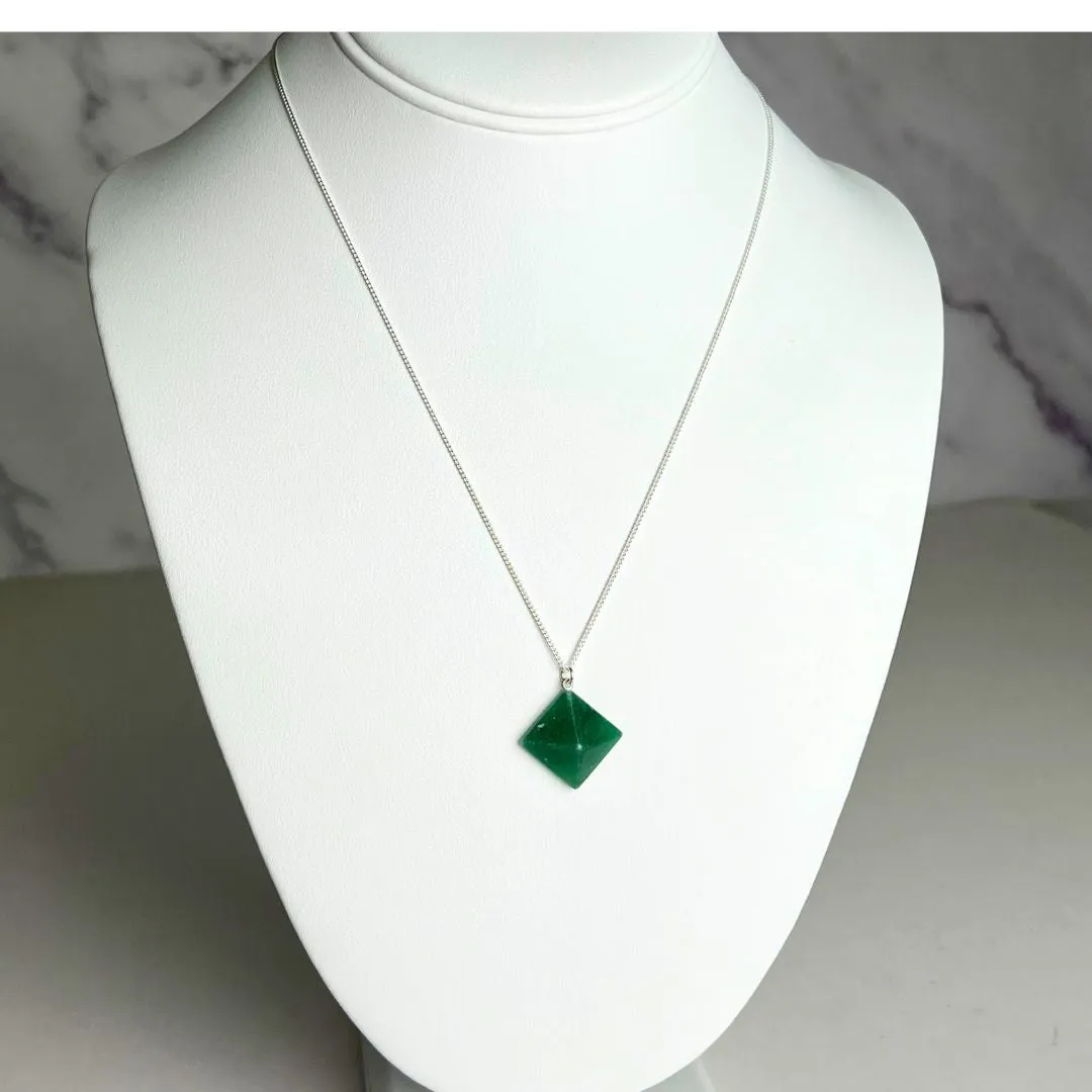 Green Aventurine Pyramid Necklace