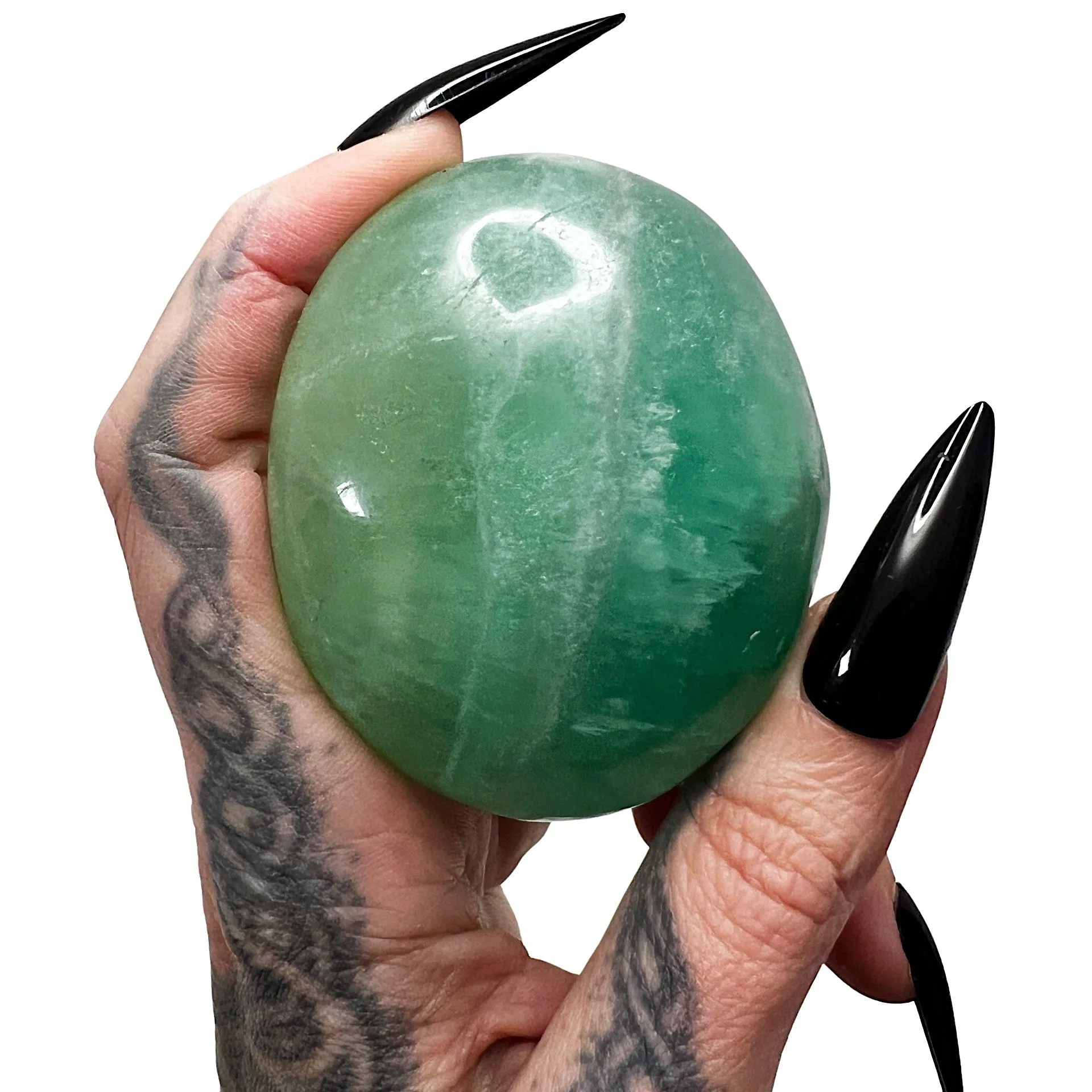 Green Fluorite Palm Stone