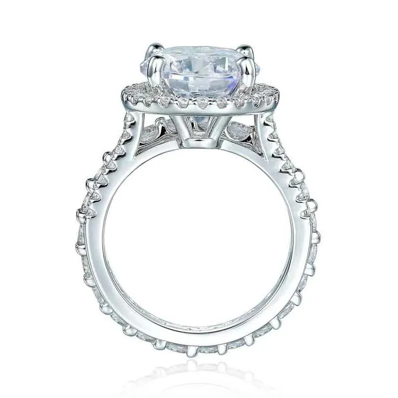 Handmade 1.5 CT Halo Round Cut 2pc Ring Set