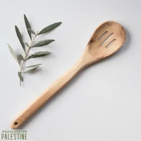 Handmade Olive Wood Slotted Spoon from Bethlehem