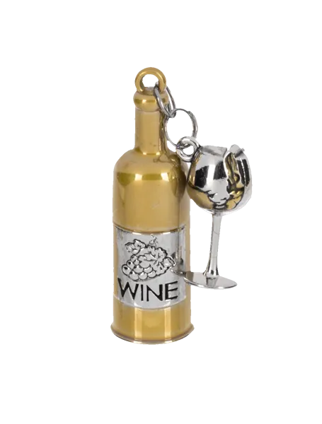 Happy Hour Wine and Glass Charm Pocket Token