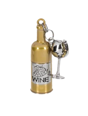 Happy Hour Wine and Glass Charm Pocket Token