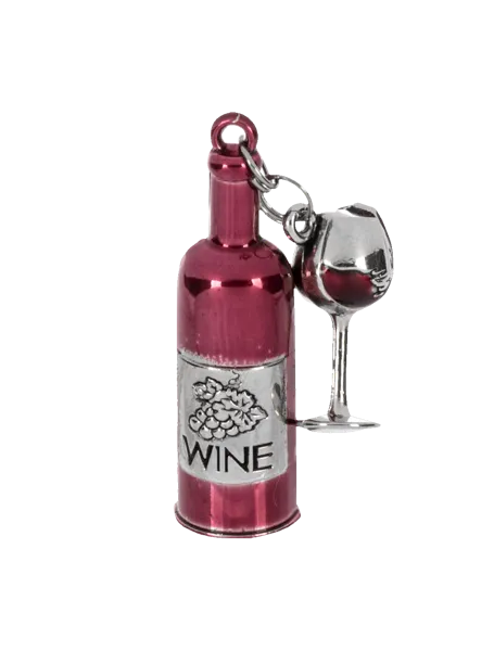 Happy Hour Wine and Glass Charm Pocket Token