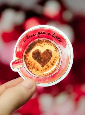 I Love You A Latte Coffee Sticker