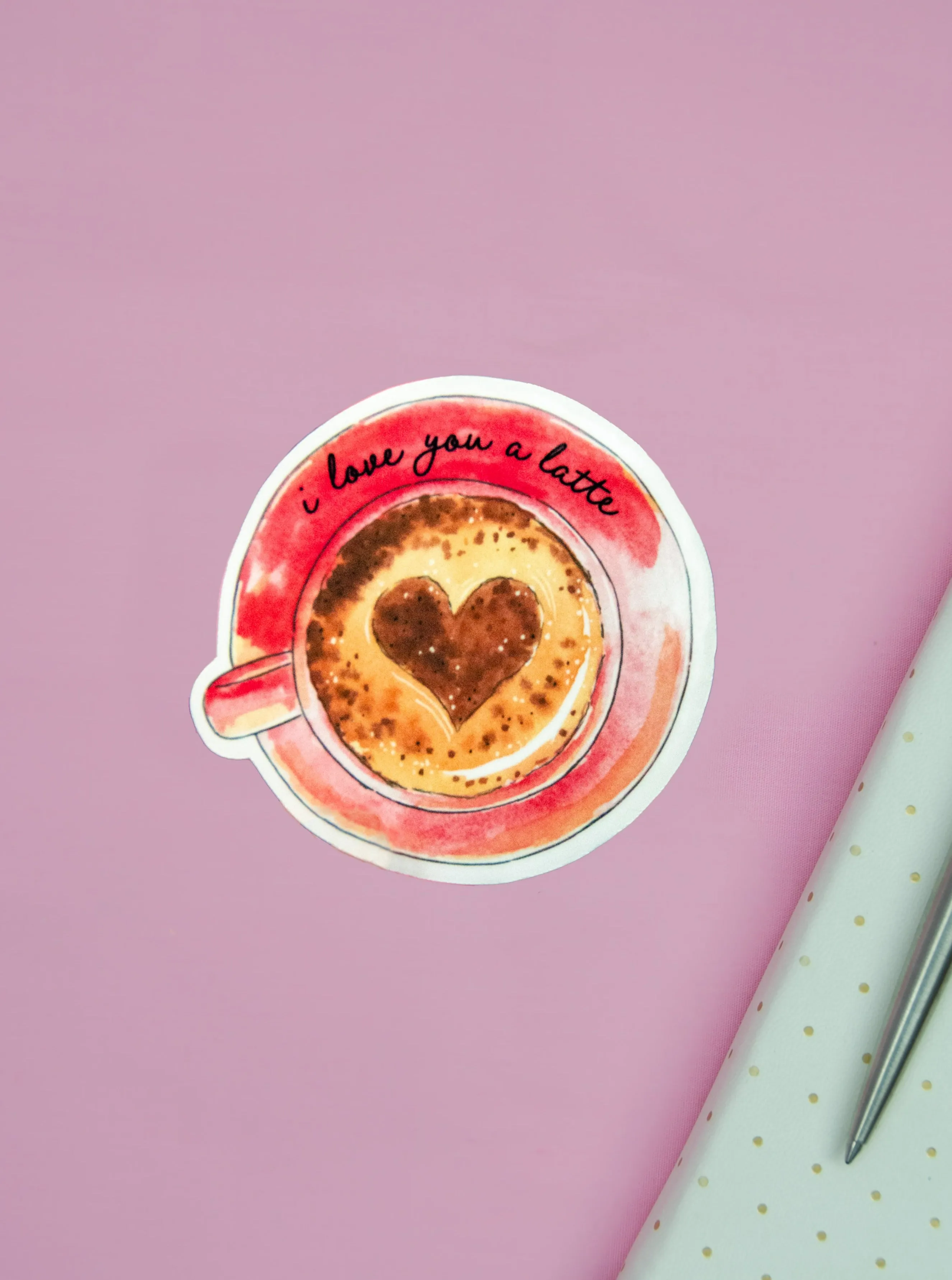 I Love You A Latte Coffee Sticker