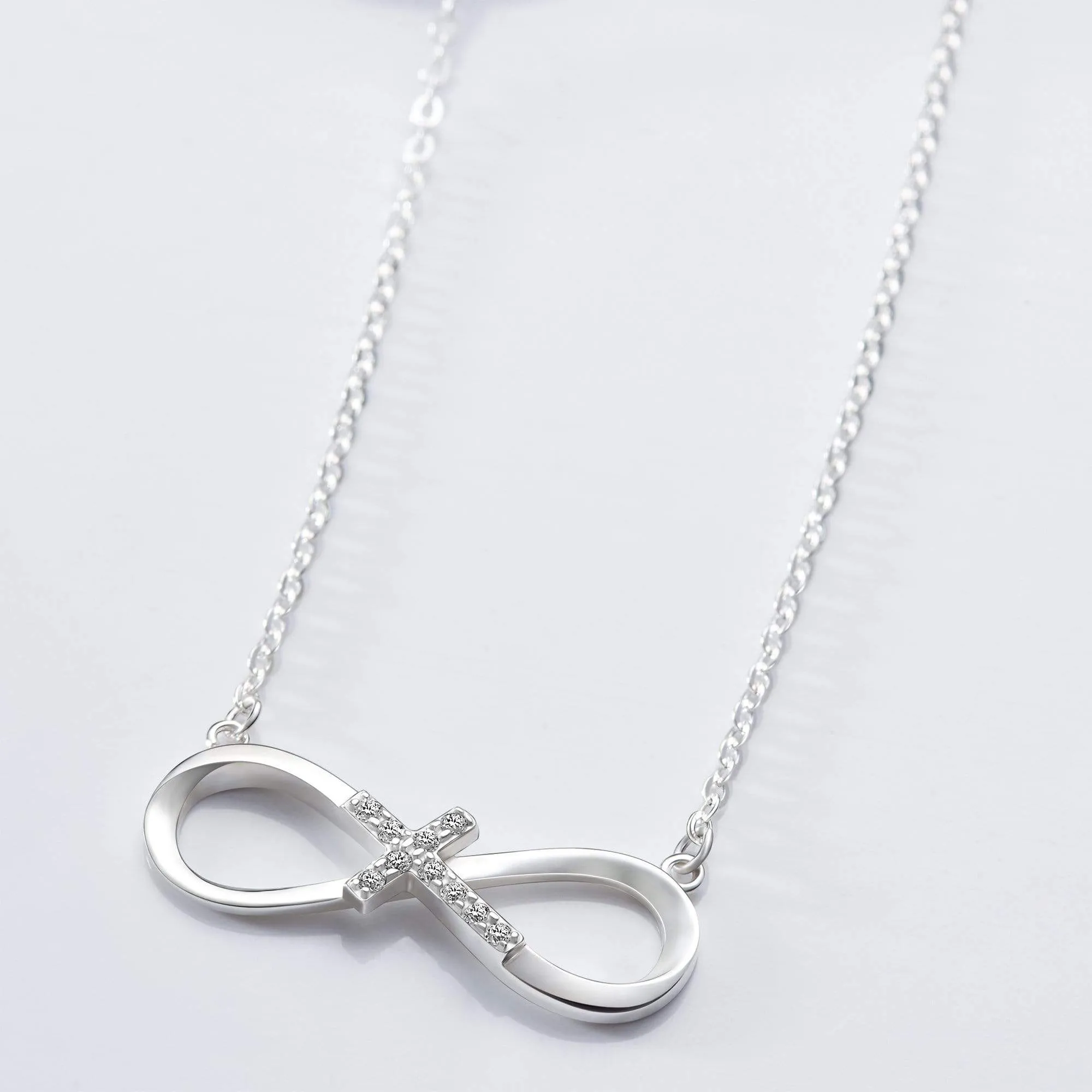 Infinity Cross Necklace Sterling Silver