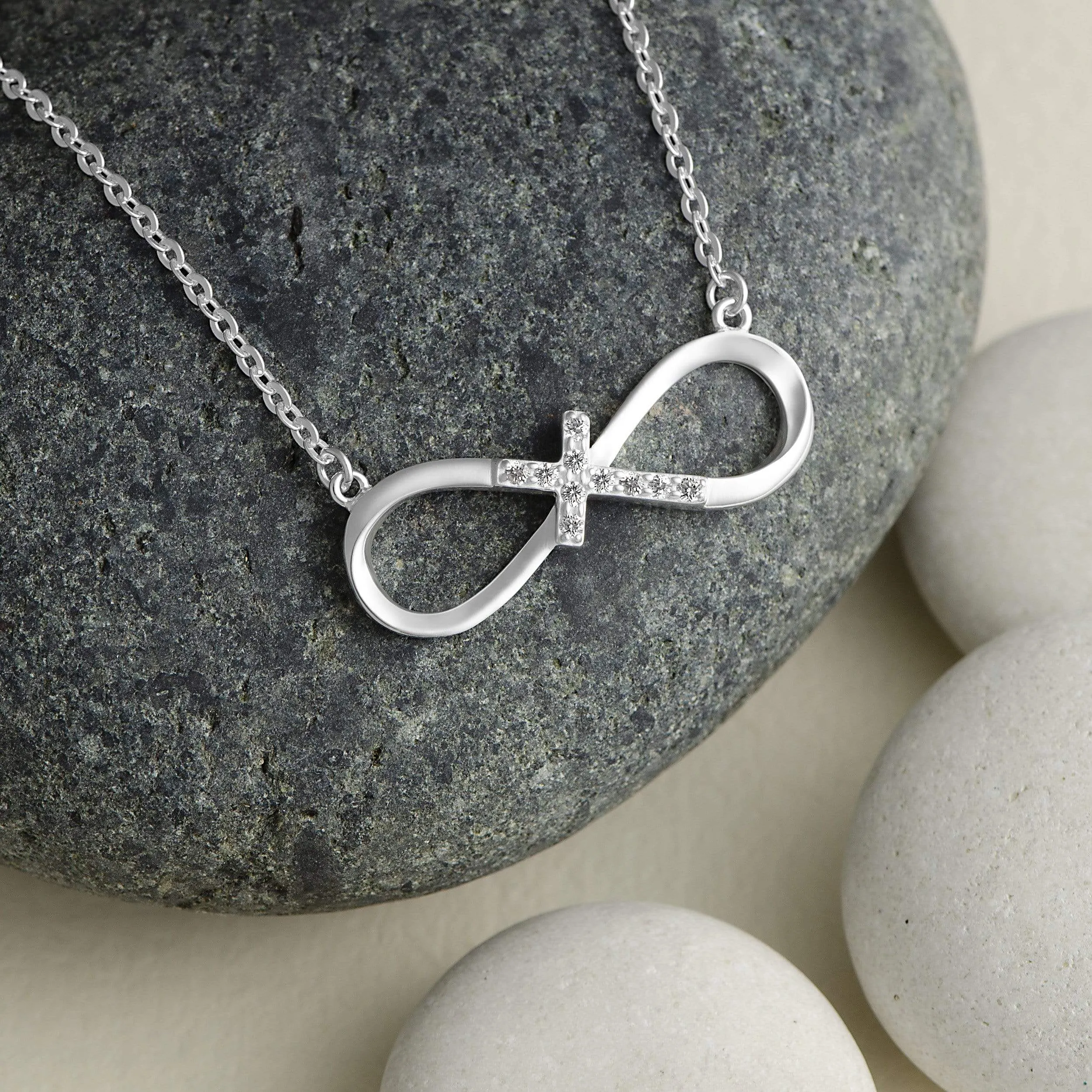 Infinity Cross Necklace Sterling Silver