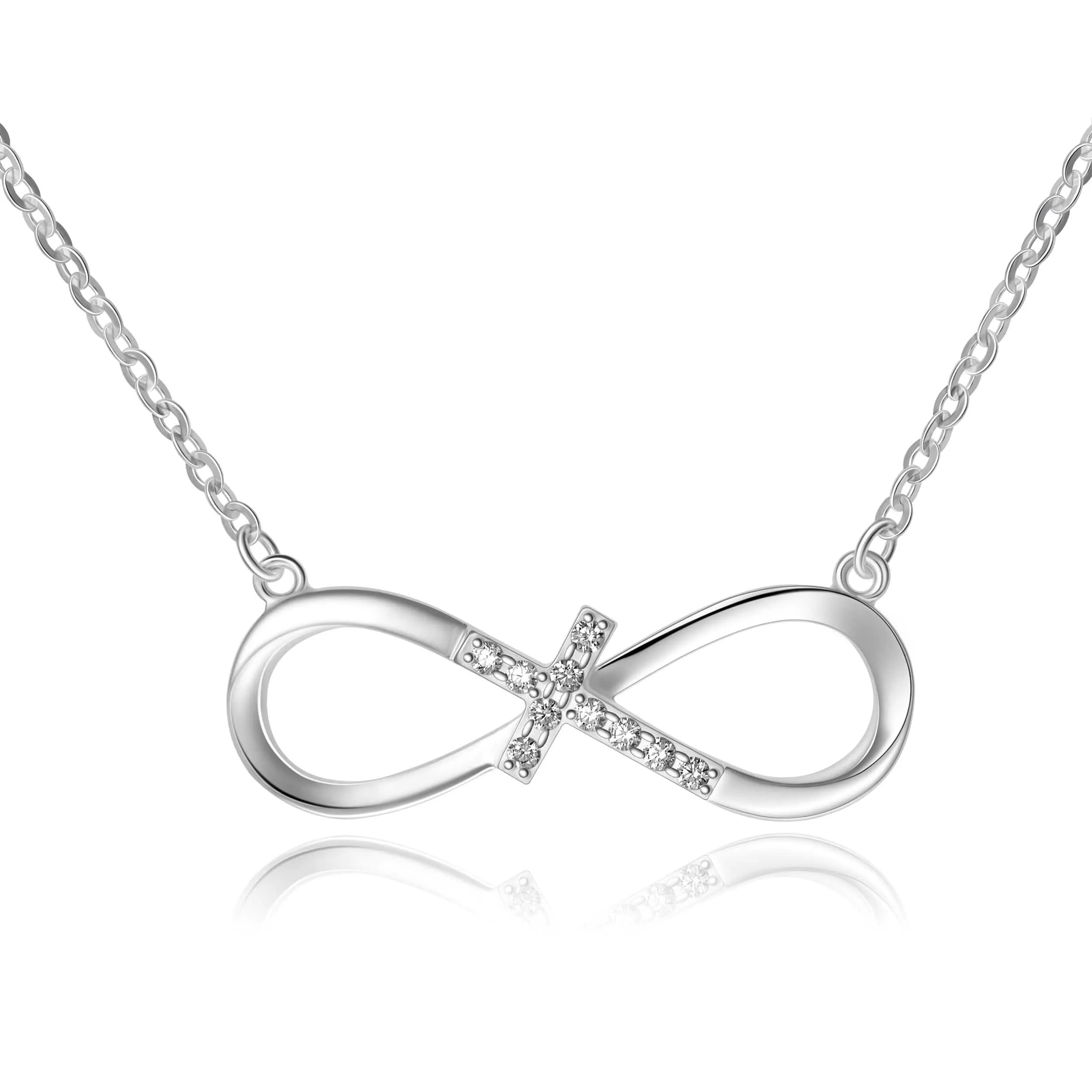 Infinity Cross Necklace Sterling Silver