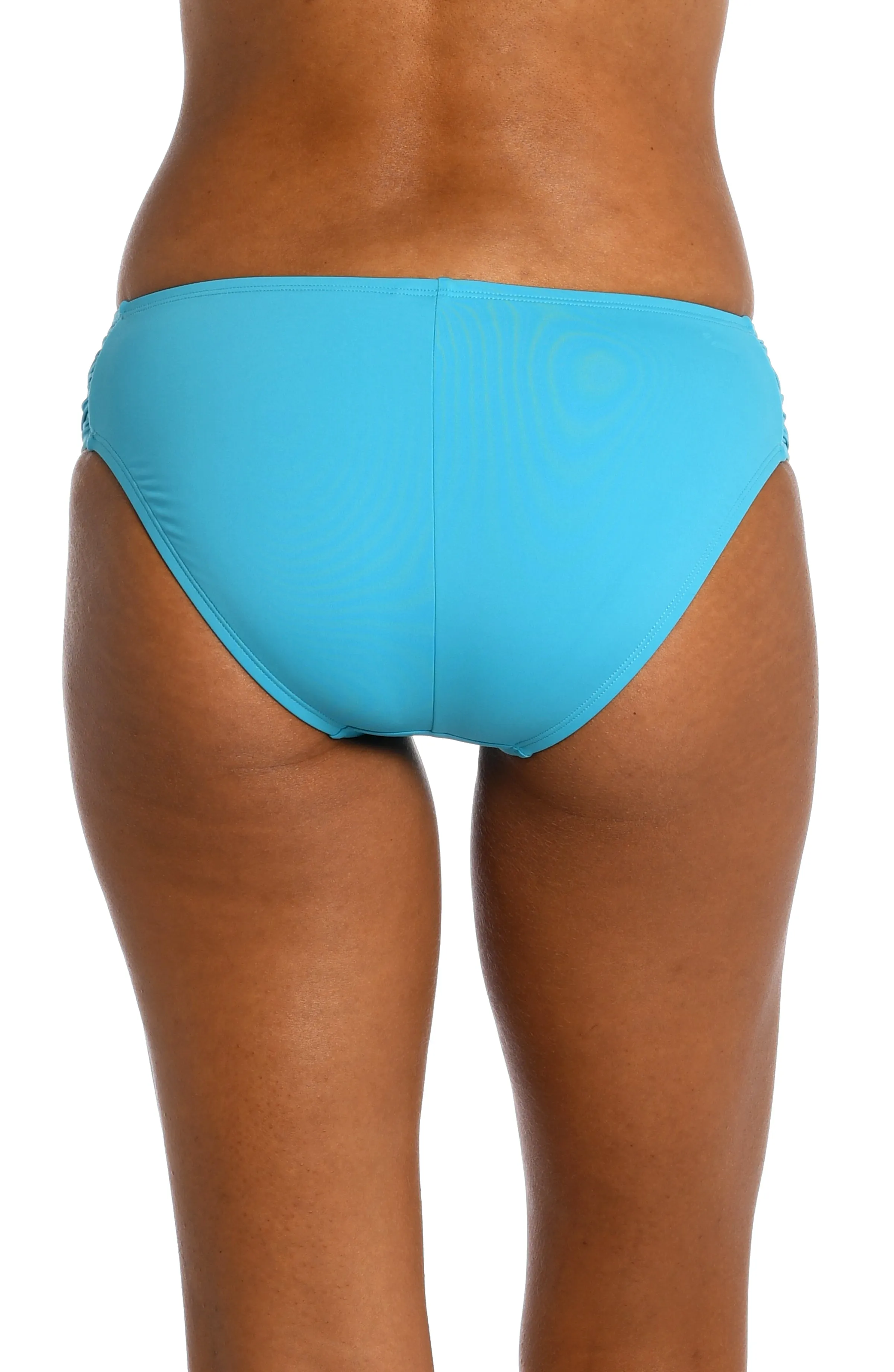 Island Goddess Side Shirred Hipster Bottom - Azul - FINAL SALE