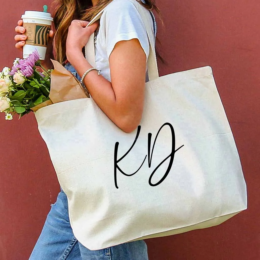 Kappa Delta Script Writing Nickname Canvas Tote Bag