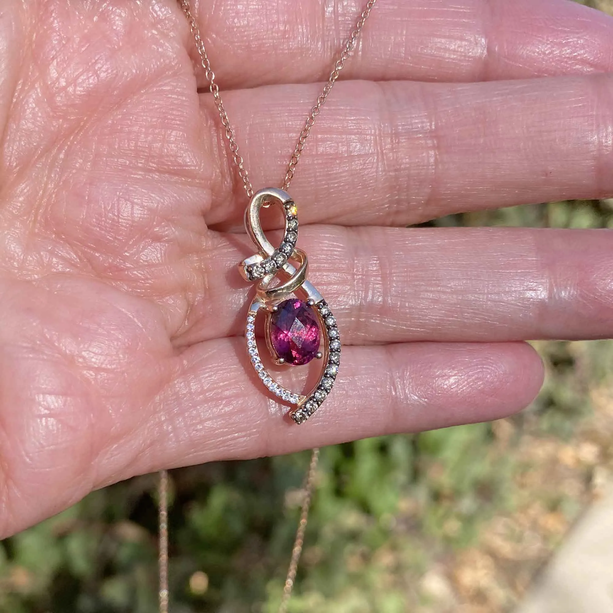 Le Vian 14K Rose Gold Rhodolite Garnet Diamond Pendant