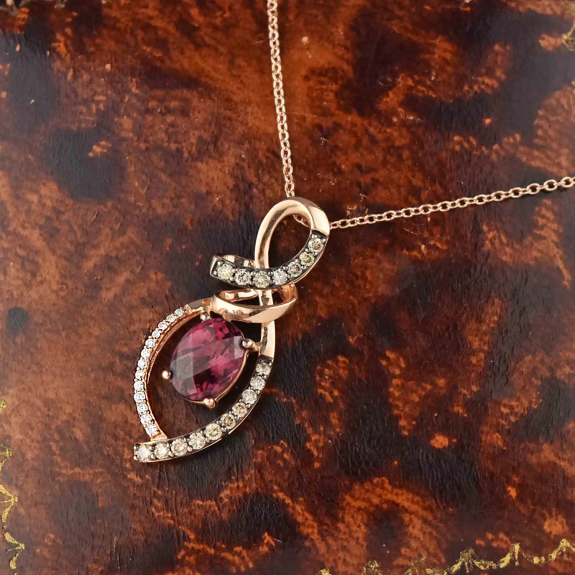 Le Vian 14K Rose Gold Rhodolite Garnet Diamond Pendant