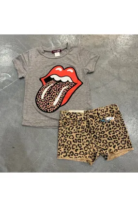 Leopard tongue kids tee