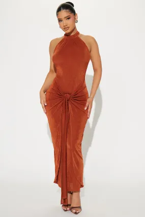 Lisa Knot Maxi Dress - Rust