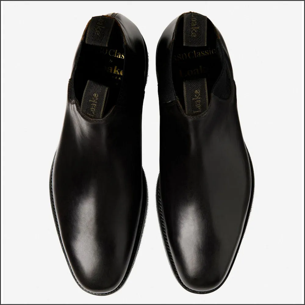 Loake Emsworth Black Leather Rubber Sole*