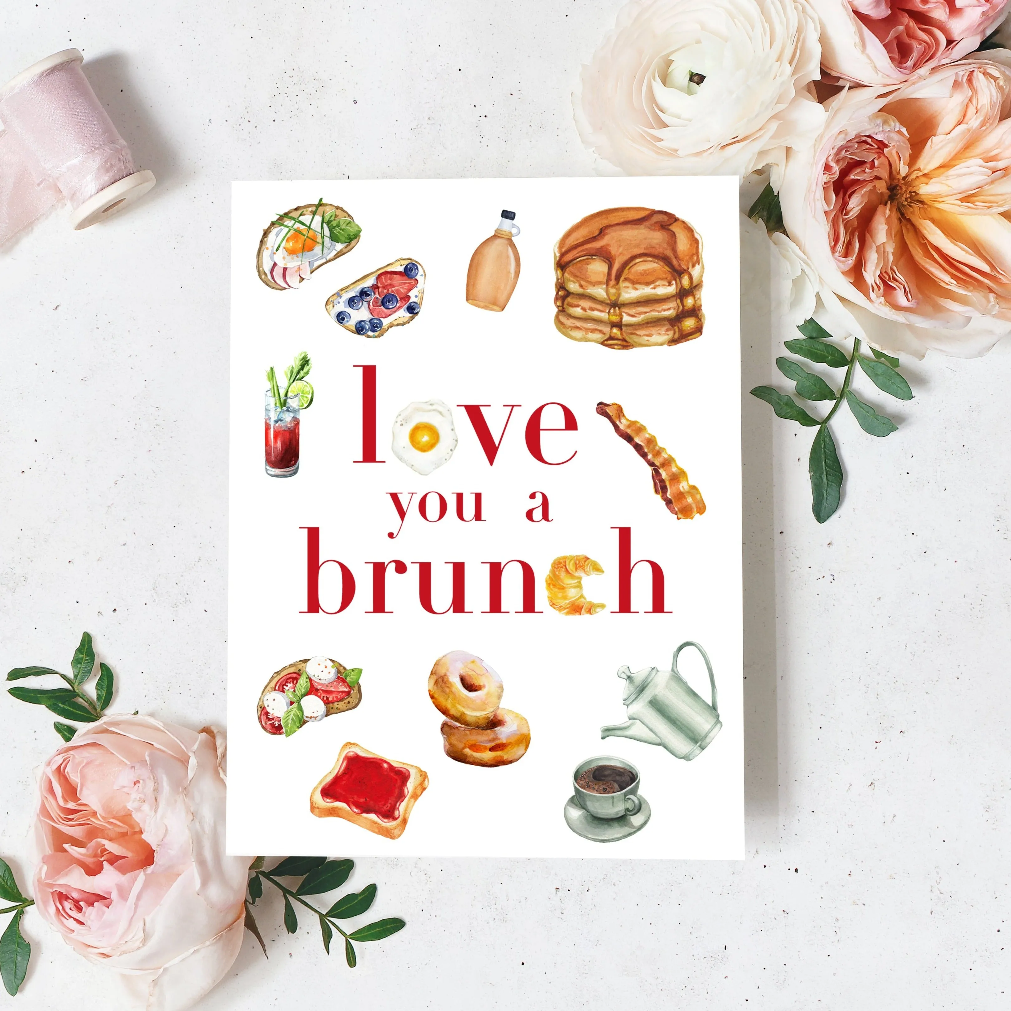 Love You A Brunch Valentine's Day Card