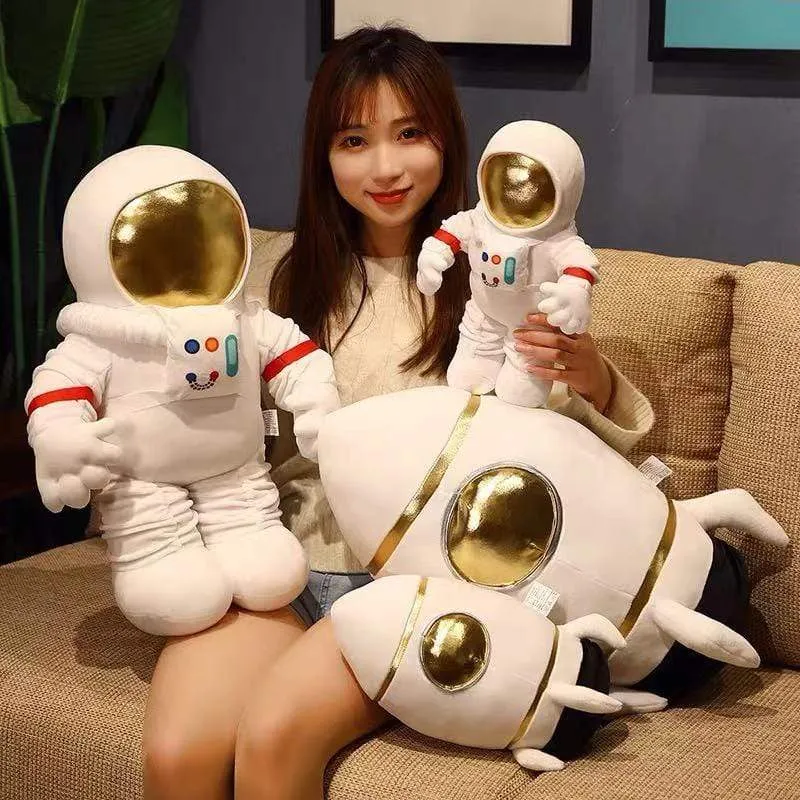 Lovely Space astronaut doll rocket plane plush toy doll doll boys pillow children's birthday gift stuffed animals  kawaii plush