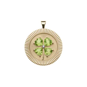 LUCKY 14k Peridot Coin Pendant