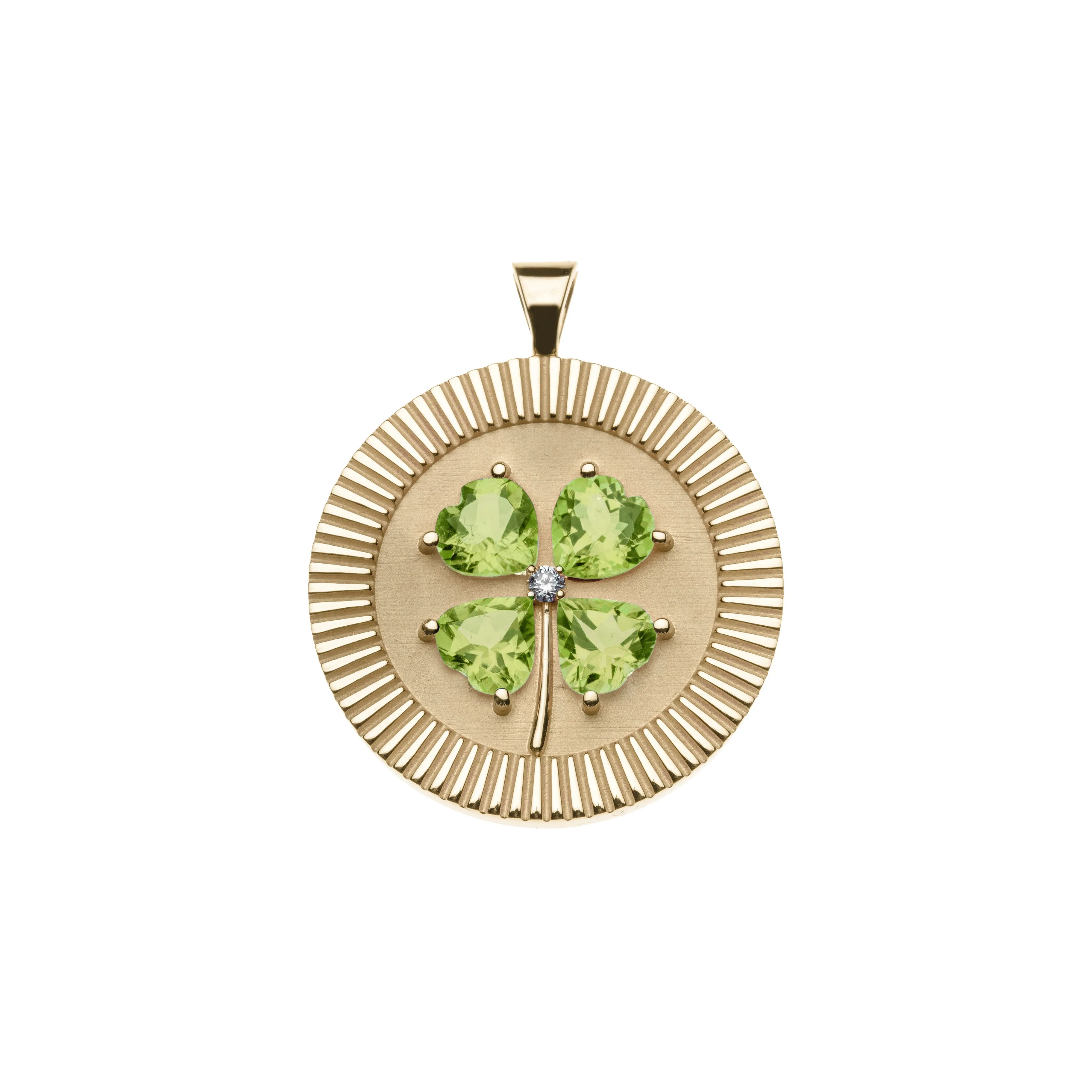 LUCKY 14k Peridot Coin Pendant