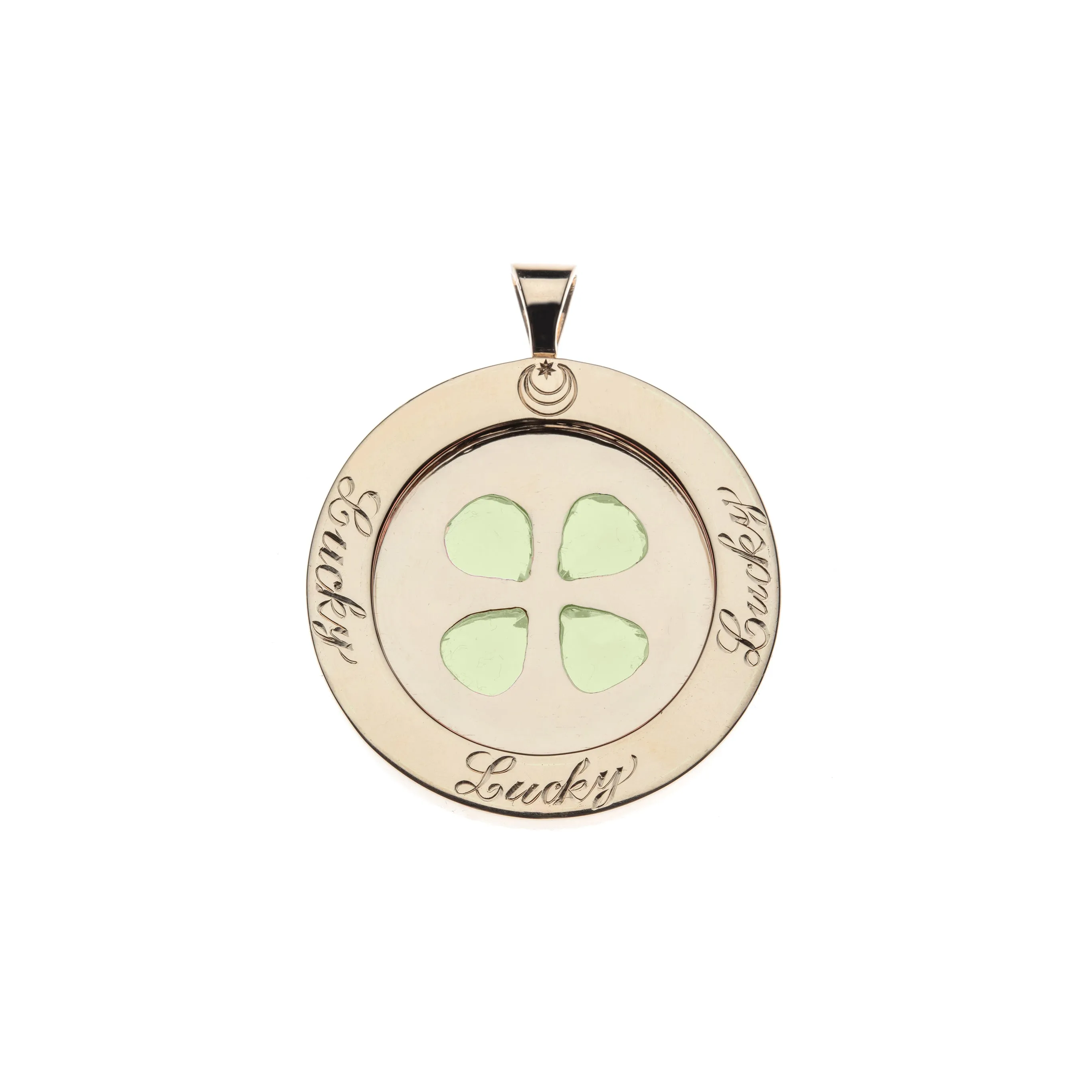 LUCKY 14k Peridot Coin Pendant