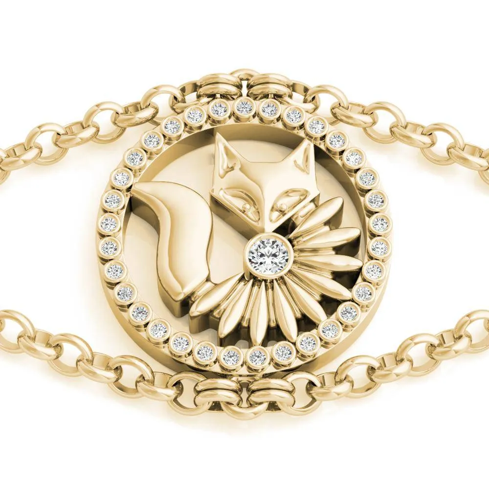 Lucky Charlie Fox Medallion Grand Statement Bracelet