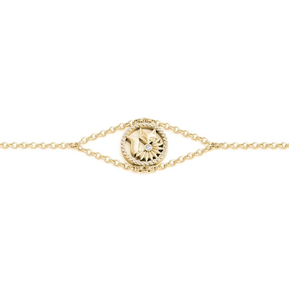 Lucky Charlie Fox Medallion Grand Statement Bracelet