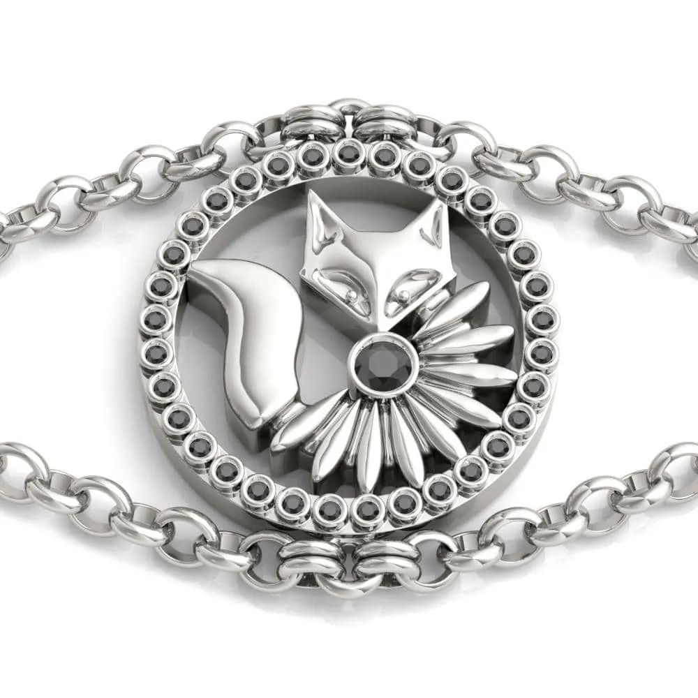 Lucky Charlie Fox Medallion Grand Statement Bracelet