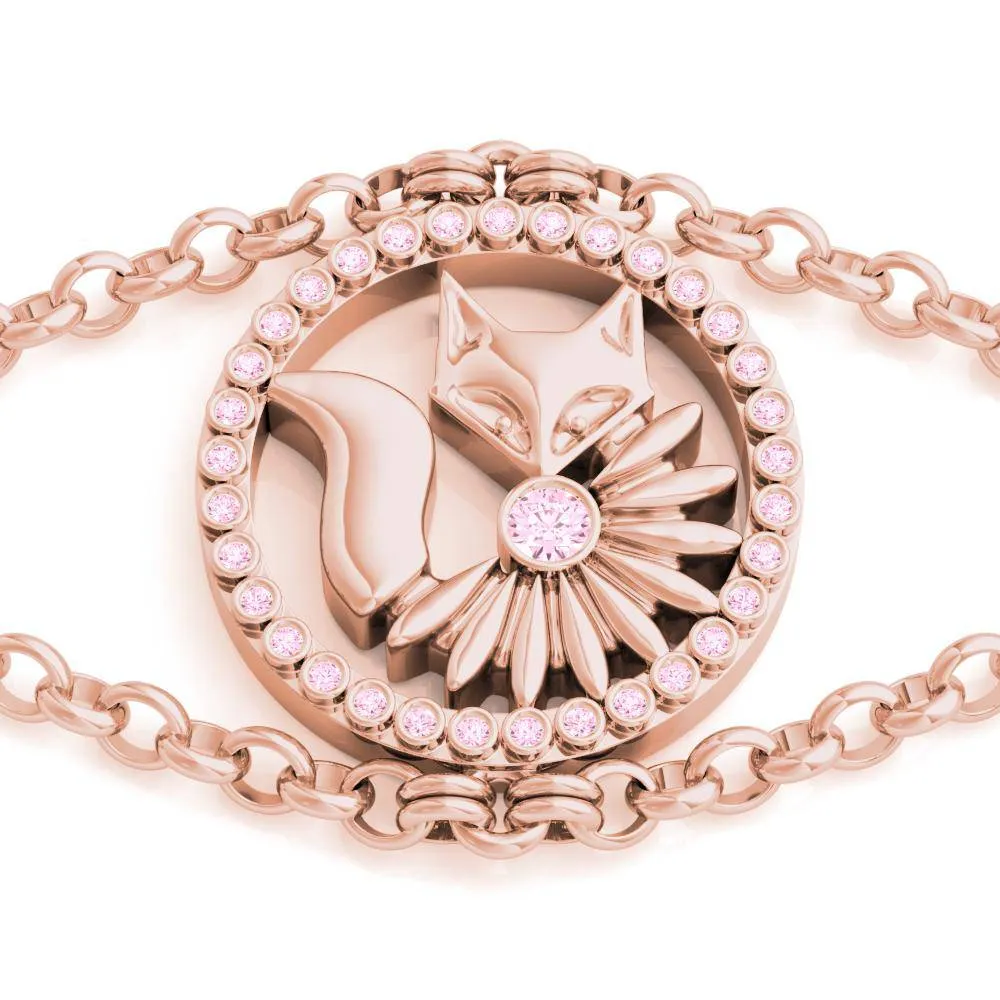 Lucky Charlie Fox Medallion Grand Statement Bracelet