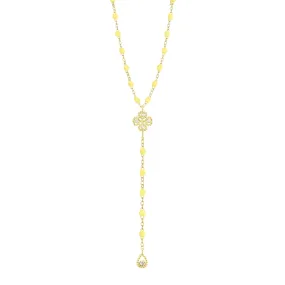 Lucky Classic Gigi Mimosa diamond rosary, Yellow Gold, 17.7"