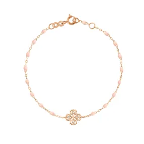 Lucky Clover Classic Gigi Baby Pink diamond Bracelet, Rose Gold, 6.7"