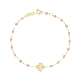 Lucky Clover Classic Gigi Blush diamond Bracelet, Yellow Gold, 6.7"