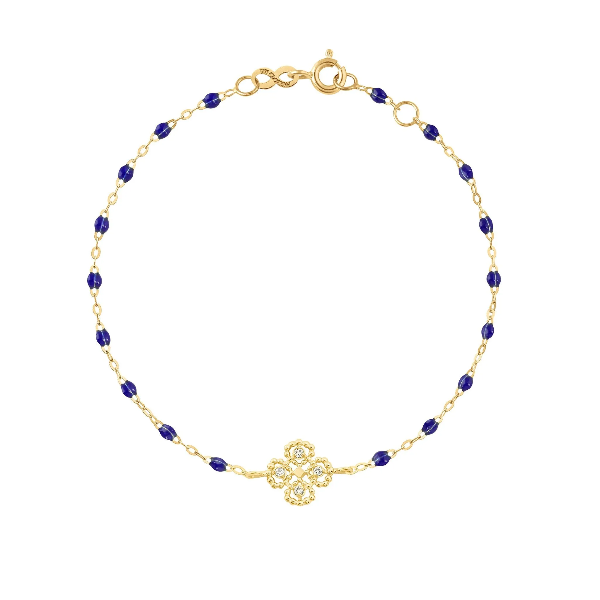 Lucky Clover Classic Gigi Lapis diamond Bracelet, Yellow Gold, 6.7"