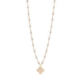 Lucky Clover Classic Gigi Opal diamond Necklace, Rose Gold, 16.5"