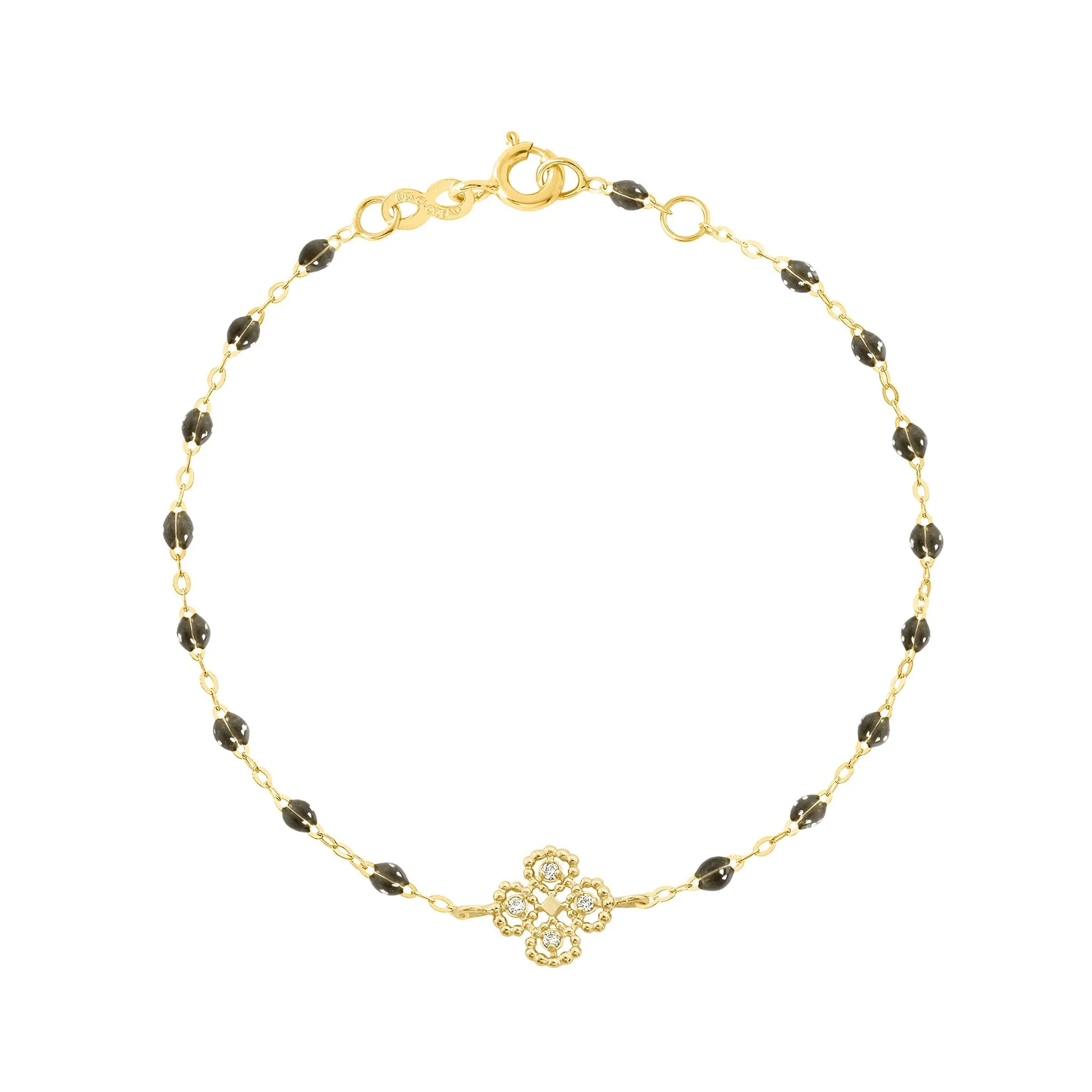 Lucky Clover Classic Gigi Quartz diamond Bracelet, Yellow Gold, 6.7"