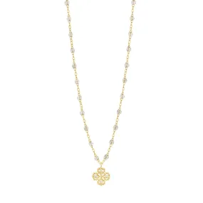 Lucky Clover Classic Gigi Sparkle diamond necklace, Yellow Gold, 16.5"