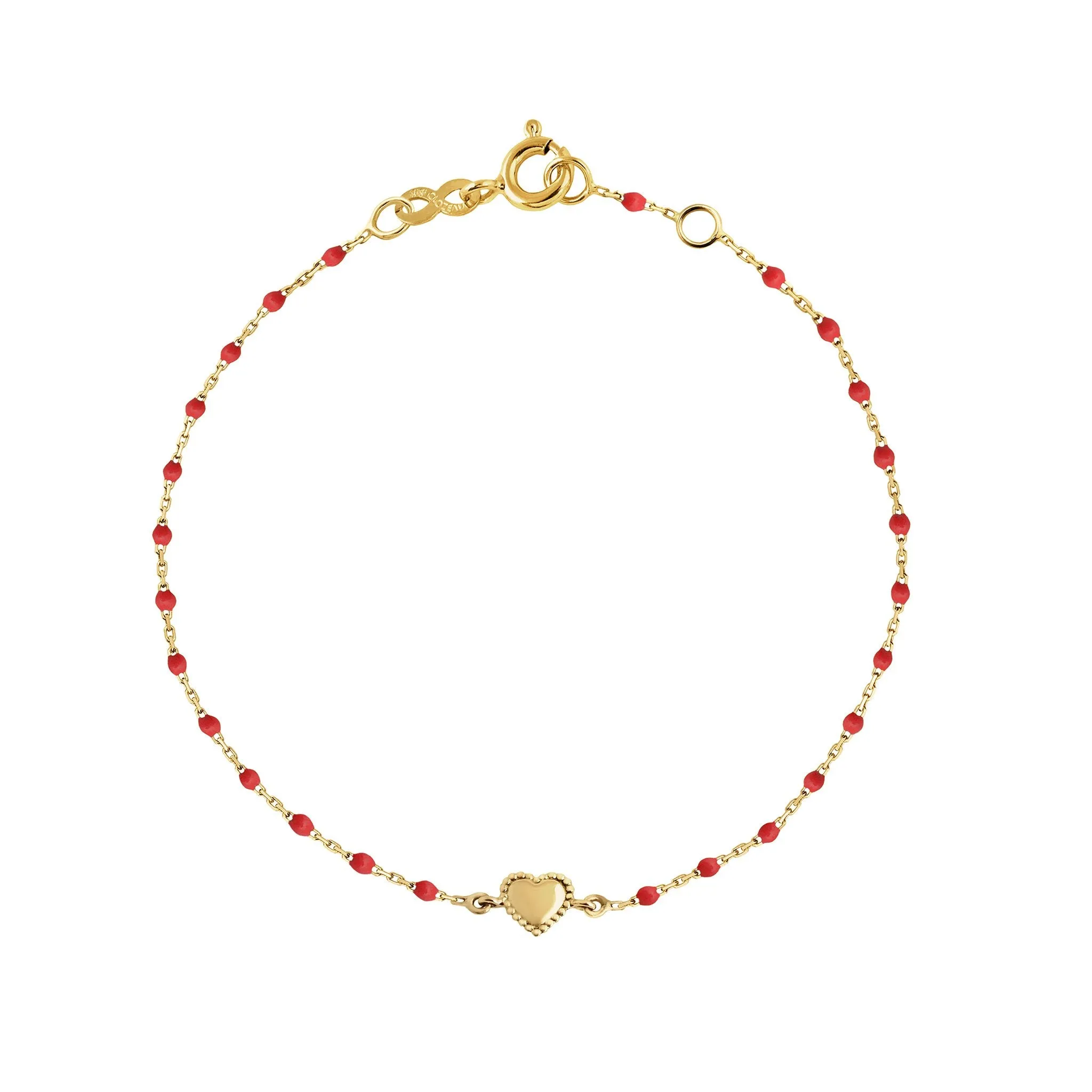 Lucky Heart Mini Gigi Poppy bracelet, Yellow Gold, 6.7"