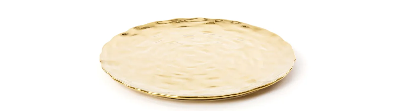 Marcantonio, Porcelain Gold Dish Fingers Plate