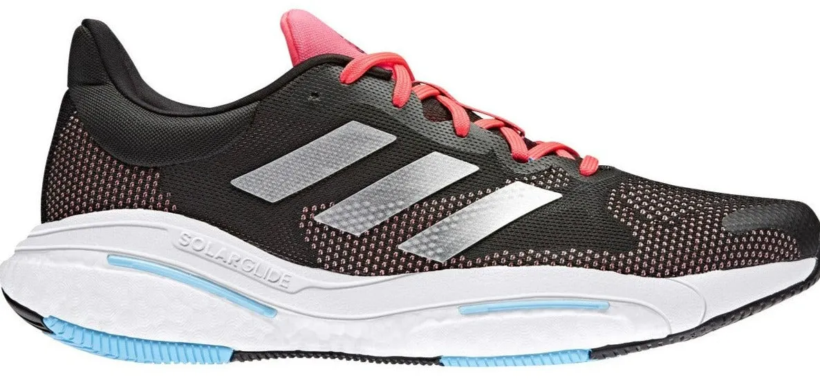 Men's Adidas Solar Glide 5, Carbon / Silver Met. / Turbo, 13 D Medium