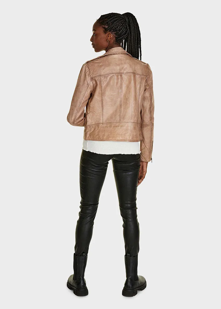 Notyz Biker Jacket 10961 Skindjakke - Pure Beige