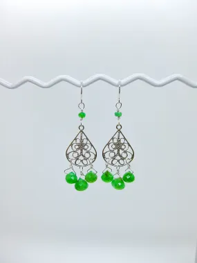 Olive: Chrysoprase Chandelier - e687