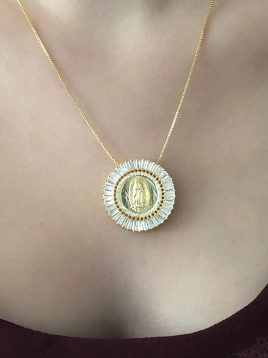 Our Lady of Guadalupe Gold Plated Medal Necklace for Woman