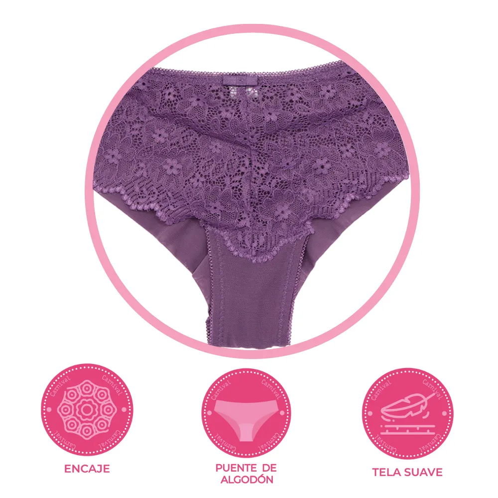 Panty coordinable de corte hipster con encaje 74673 Lady Carnival